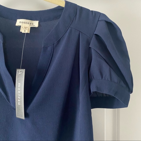 New Navy Blue Blouse - Picture 2 of 3